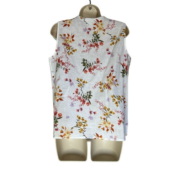 Liz Claiborne White Button Down Shirt Notched Collar size M - Picture 3 of 6